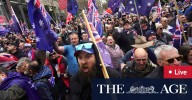 Save Australia and Rally Against Racism protests take over Melbourne CBD