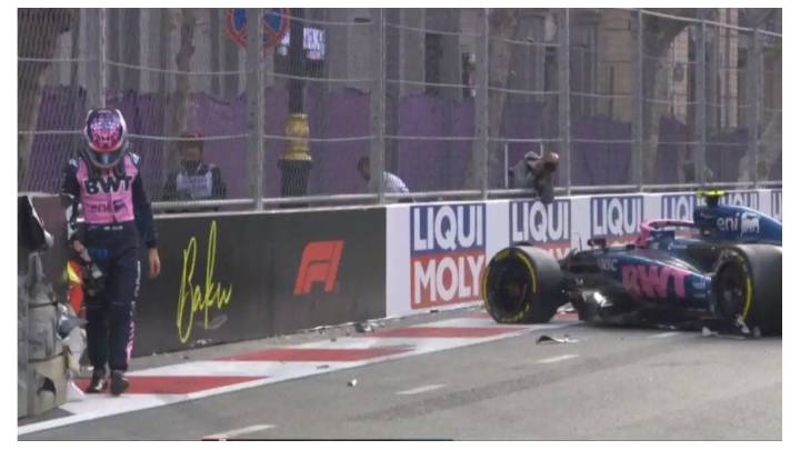 Colapinto sufrió un fuerte choque en la Q1 del GP de Azerbaiyán de la Fórmula 1