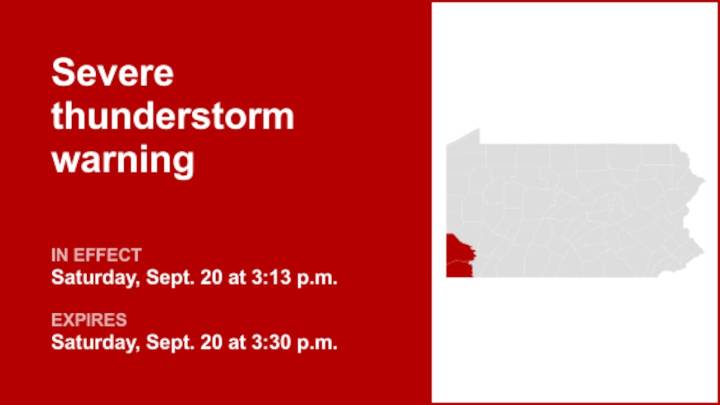 Update: Thunderstorms with quarter-sized hail and damaging winds in Greene and Washington counties Saturday