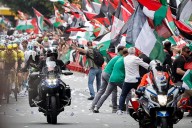 Las movilizaciones "anti Israel" obligan a cortar la etapa de la Vuelta en Bilbao