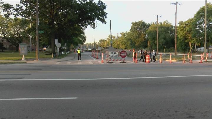 Construction outside Whitmer High School still underway weeks into the new school year