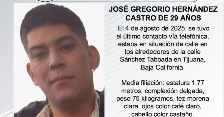 Se busca a José Gregorio Hernández Castro de 29 años