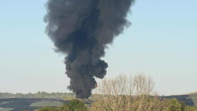 Large fire at Rumpke landfill now fully contained, Colerain Fire Department says