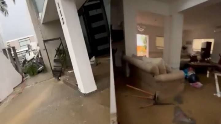 Fuerte lluvia provoca derrumbe en casa de la colonia Bosques del Vergel, Monterrey