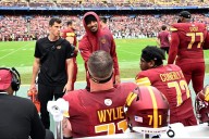 Commanders QB Jayden Daniels, recovering from knee sprain, remains day to day