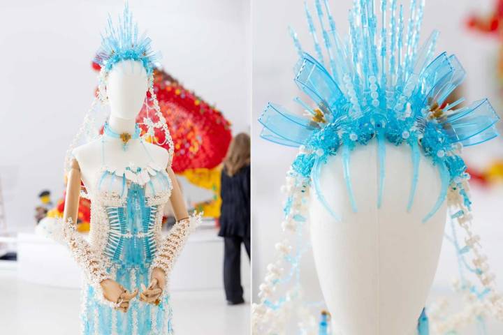 Woman Makes Wearable Wedding Dress and Veil Using Lego Bricks
