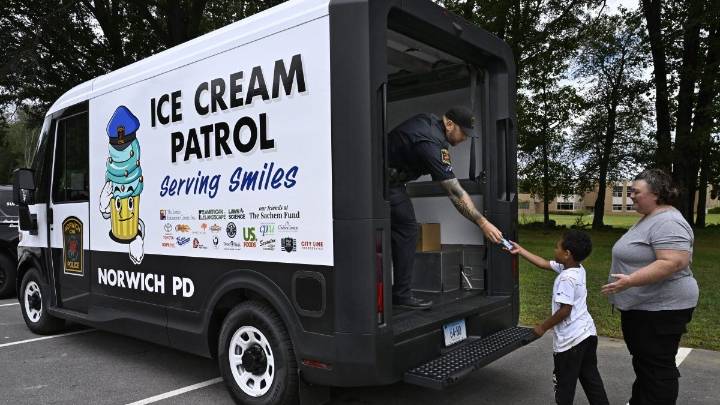 Police ice cream trucks becoming popular for community outreach