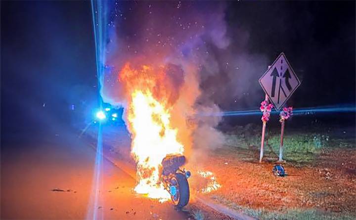 180 MPH NC High-Speed Chase Ends in Felony Arrest, Bike on Fire, and Guns Seized