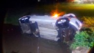 Ruta 18: se produjo un vuelco bajo la lluvia