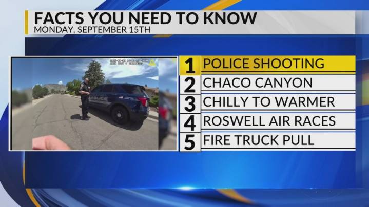 Albuquerque police shooting, Chaco Canyon damage, Warmer day, Roswell Air Races, Samson Challenge