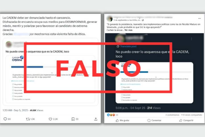 Comprueba: ¿Encuesta Cadem preguntó sobre apoyo a Jeannette Jara si adoptaba políticas como Maduro?