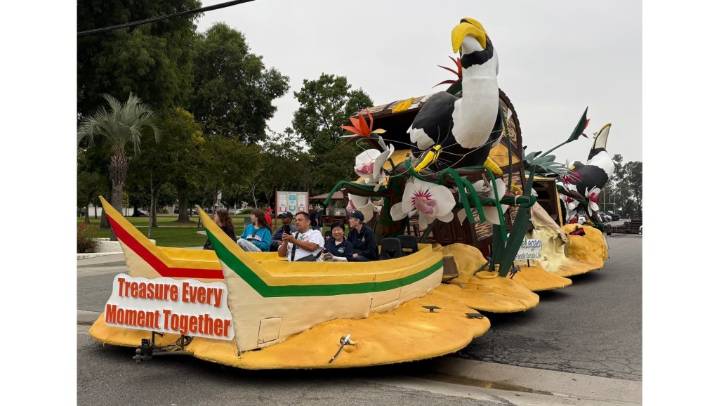 Before the roses, Rose Parade floats take a test spin
