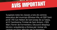 Educació suspende mañana las clases en varios colegios de Ibiza para evitar el riesgo de un derrumbe estructural
