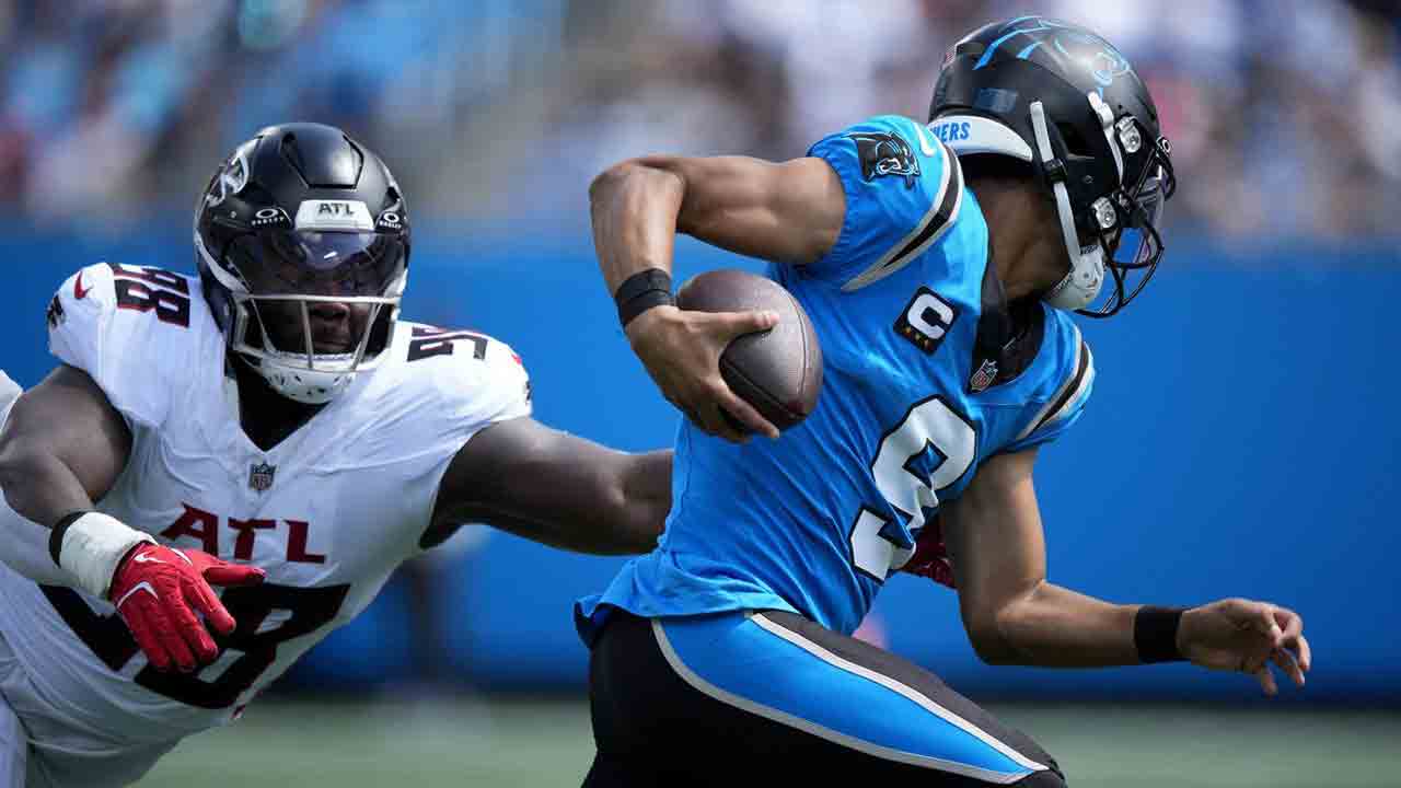 Panthers dominate Falcons for first win of season