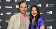 James McAvoy Makes Rare Appearance with Wife Lisa Liberati at Directorial Debut Premiere at TIFF 2025 | 2025 Toronto International Film Festival, James McAvoy, Lisa Liberati, Samuel Bottomley, Seamus 