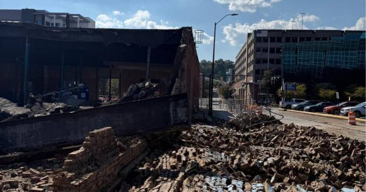 Partial building collapsed at old Sportsbarn site Thursday