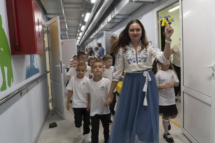 Ukraine’s children start new school year in underground classrooms to avoid Russian bombs