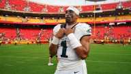Did Chris Jones, Jalen Hurts have NSFW exchange at end of Eagles