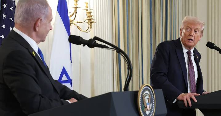 Donald Trump, 79, Slathers Bruised Hand With Mismatched Makeup for Press Conference with Benjamin Netanyahu