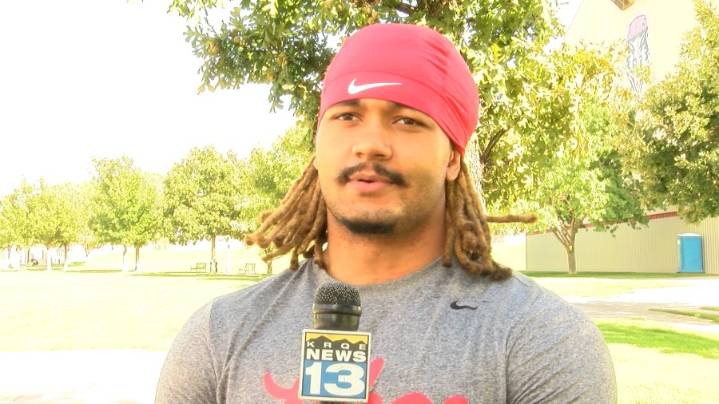 UNM defensive lineman, Darren Agu, is ready to deliver despite a late start.
