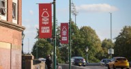 Nottingham Forest banners appear on Trent Bridge ahead of Reds' first European home game in 30 years