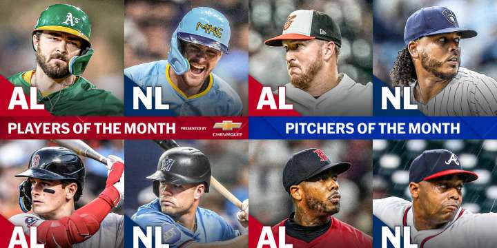 MLB monthly award winners for August 2025