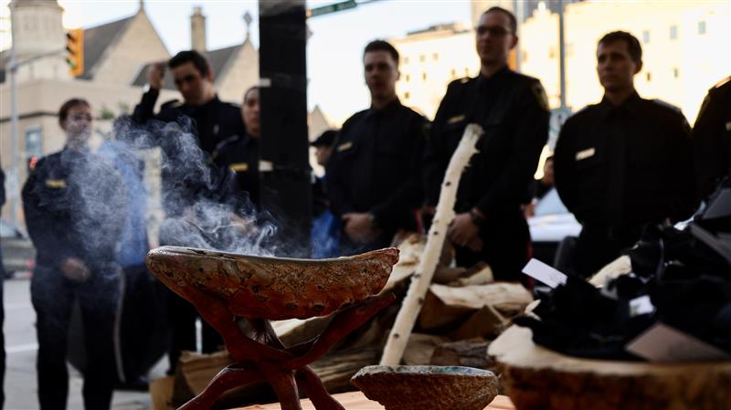 Sacred fire ceremony at WPS headquarters ahead of National Truth and Reconciliation Day