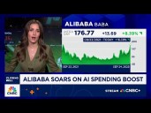 Alibaba shares soar to four