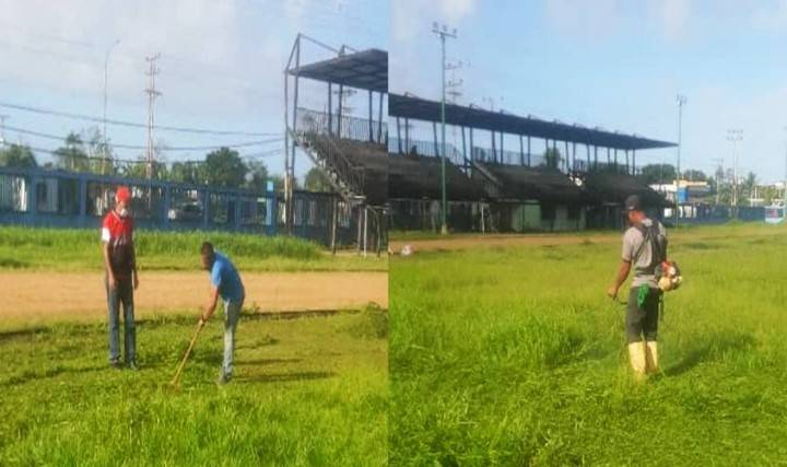 Indeda, Real Sport y Academia Delta desmalezan el Polideportivo