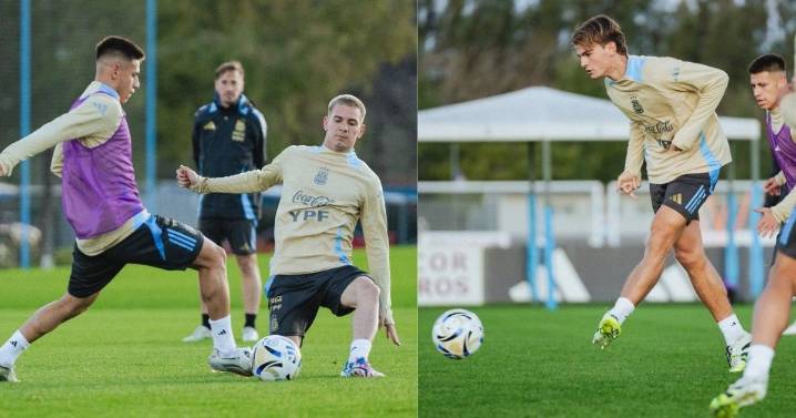 Mastantuono y Nico Paz, dos que se pueden meter en el once de Argentina ante Venezuela