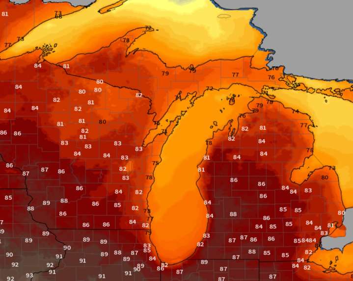 Hot weather is the main takeaway in this weather pattern for Michigan