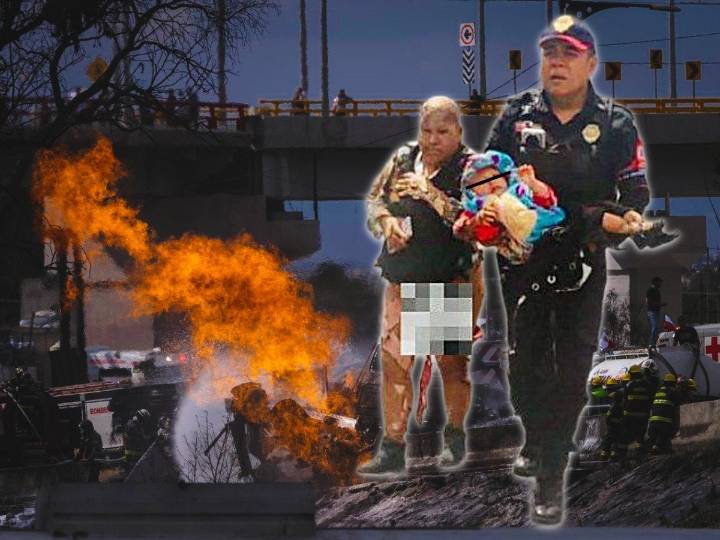 ¡Héroe sin capa! Policía de CDMX rescata a bebé tras explosión de pipa de gas en Iztapalapa
