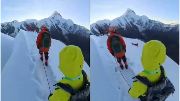 Video | Alpinista se soltó del arnés para tomarse una selfie en monte Gongga en China y murió tras caer al vacío