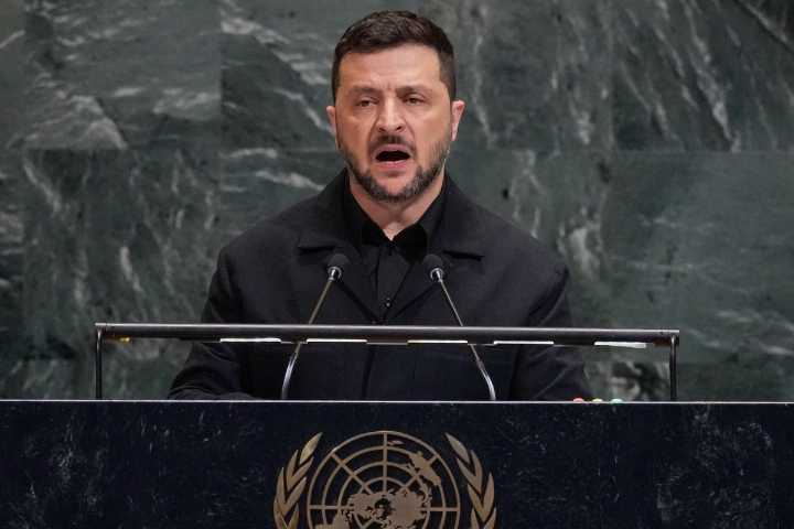 Ukraine’s president says the world is in `the most destructive arms race in human history’