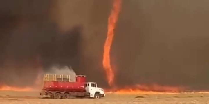 VIDEO: Firenado whips through Brazil sugarcane field