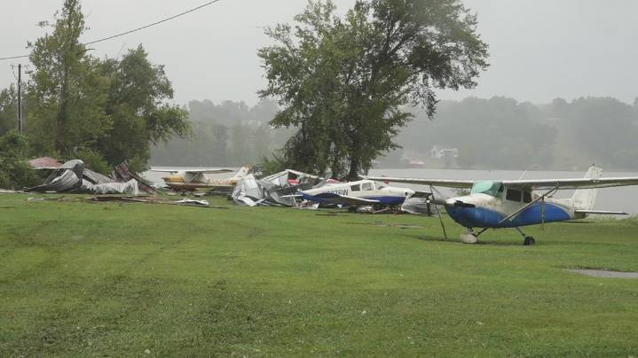 Storms damage planes at Sky Ranch Airport