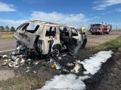 Arson investigation underway for vehicle found ablaze in northeastern Aurora