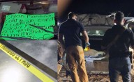 Dejan encajuelado y mensaje amenazante en la carretera a Ahumada