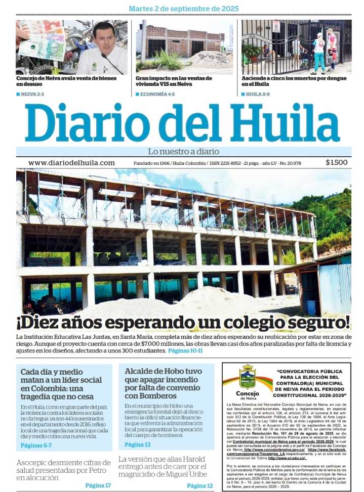 Diario del Huila 02 de septiembre de 2025