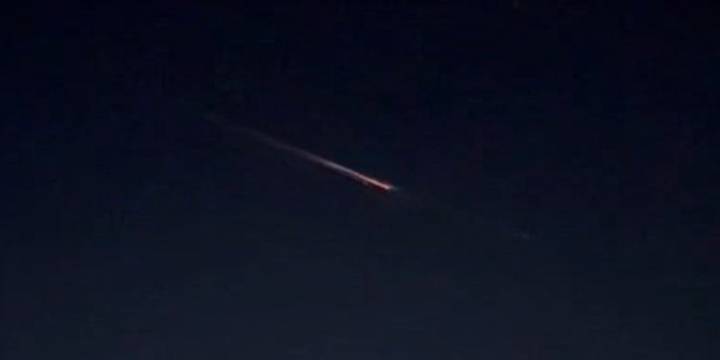 Space debris lights up night sky over California