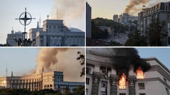 Rusia intensifica sus ofensivas aéreas con drones, impactando la sede del Gobierno en Kiev