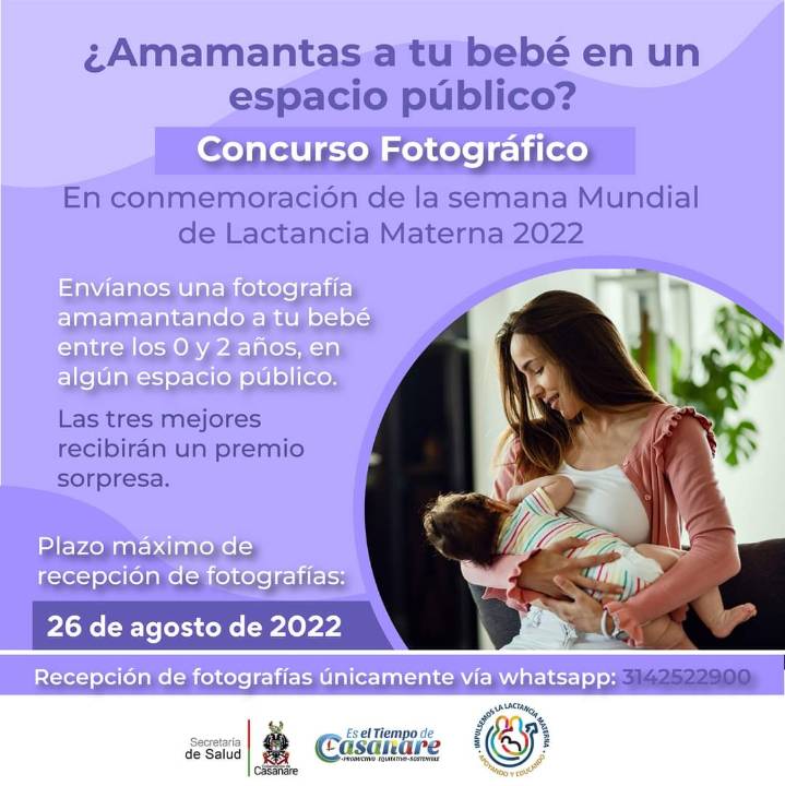Secretaría de Salud de Casanare lanza concurso fotográfico para celebrar la Semana Mundial de la Lactancia Materna