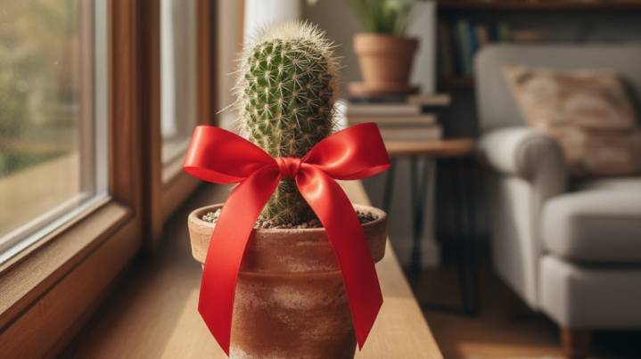 No es un adorno: para qué sirve poner una cinta roja en el cactus