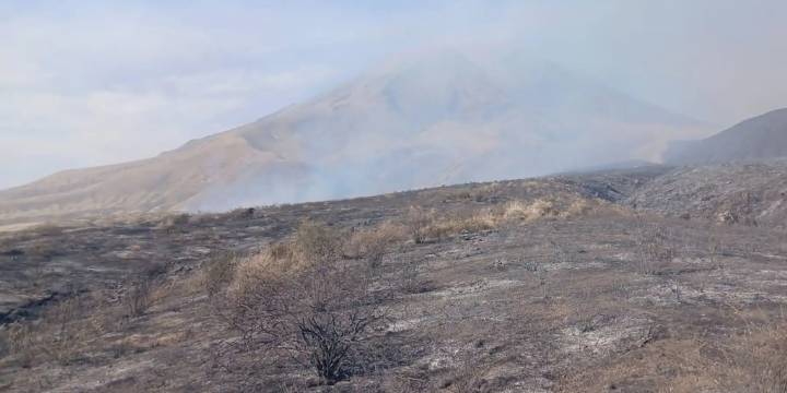 Incendio forestal en las faldas del volcán Misti moviliza a autoridades en Arequipa