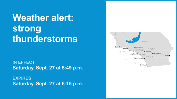 Pea-sized hail forecast with thunderstorms in 5 Freeway through Grapevine Saturday