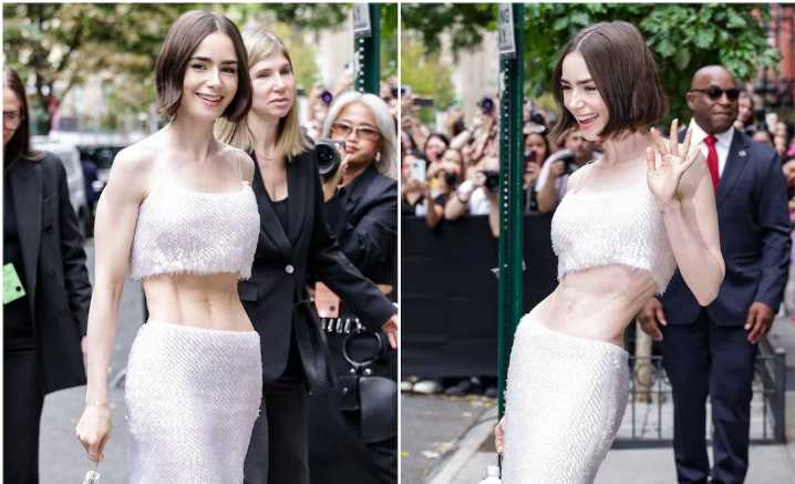Lily Collins desata preocupación por su aspecto físico en evento de Calvin Klein