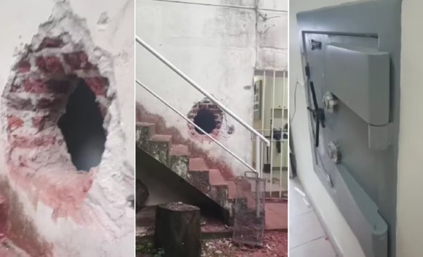 Robo y sorpresa: hicieron un boquete para entrar a un banco y encontraron la caja fuerte vacía