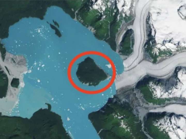 Un glaciar se está derritiendo y dejó al descubierto un secreto: dentro tenía una isla