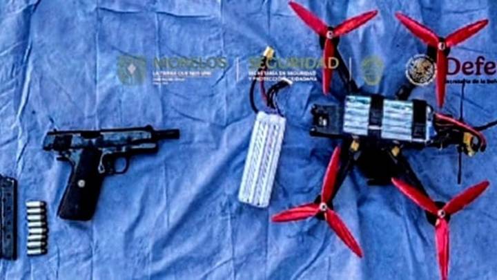 Aseguran domicilio, arsenal y dron artesanal en Morelos