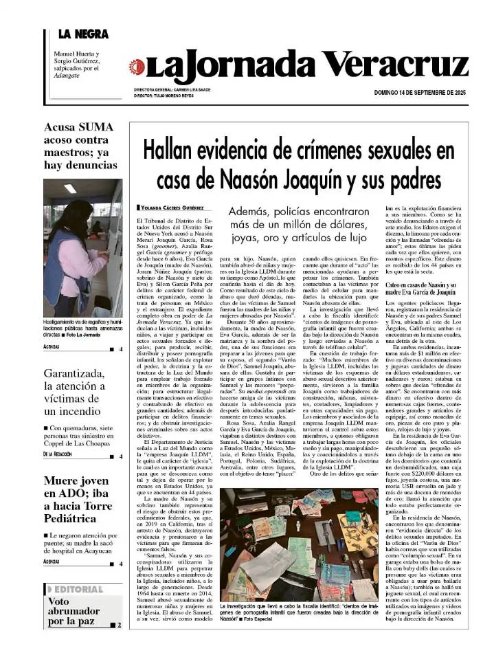 Contraportada del 14 de septiembre de 2025